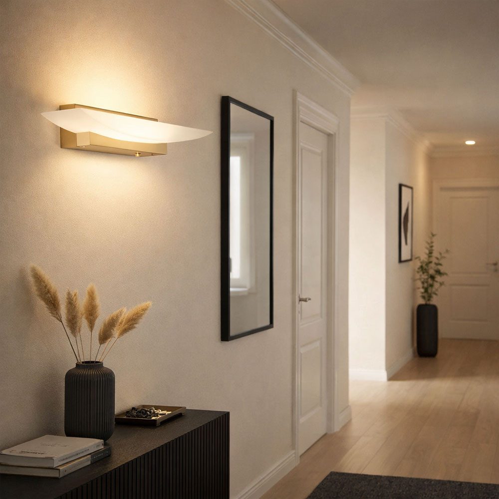 FISCHER & HONSEL LED Wandleuchte, LED-Leuchtmittel fest verbaut, Warmweiß, Neutralweiß, Farbwechsel, Wandleuchte Wandlampe LED Touchdimmer CCT Flurleuchte messing