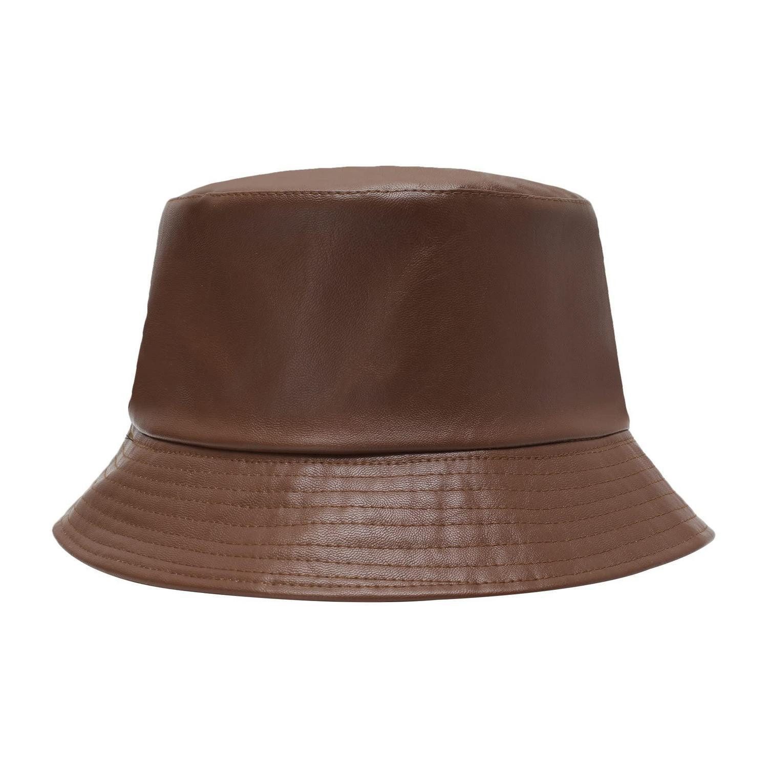 LuxusKollektion Regenhut Fischerhut Unisex PU Leder Regenhut Wasserdicht Einheitsgröße Braun
