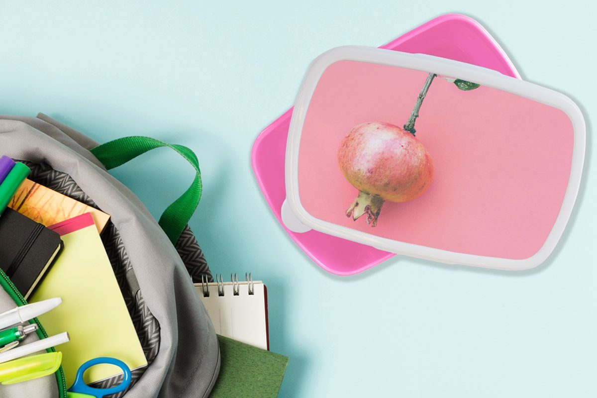 MuchoWow Lunchbox Pflanzen - Sommer Kunststoff Snackbox, Brotbox Kunststoff, Kinder, Mädchen, - Rosa, Erwachsene, (2-tlg), Brotdose für