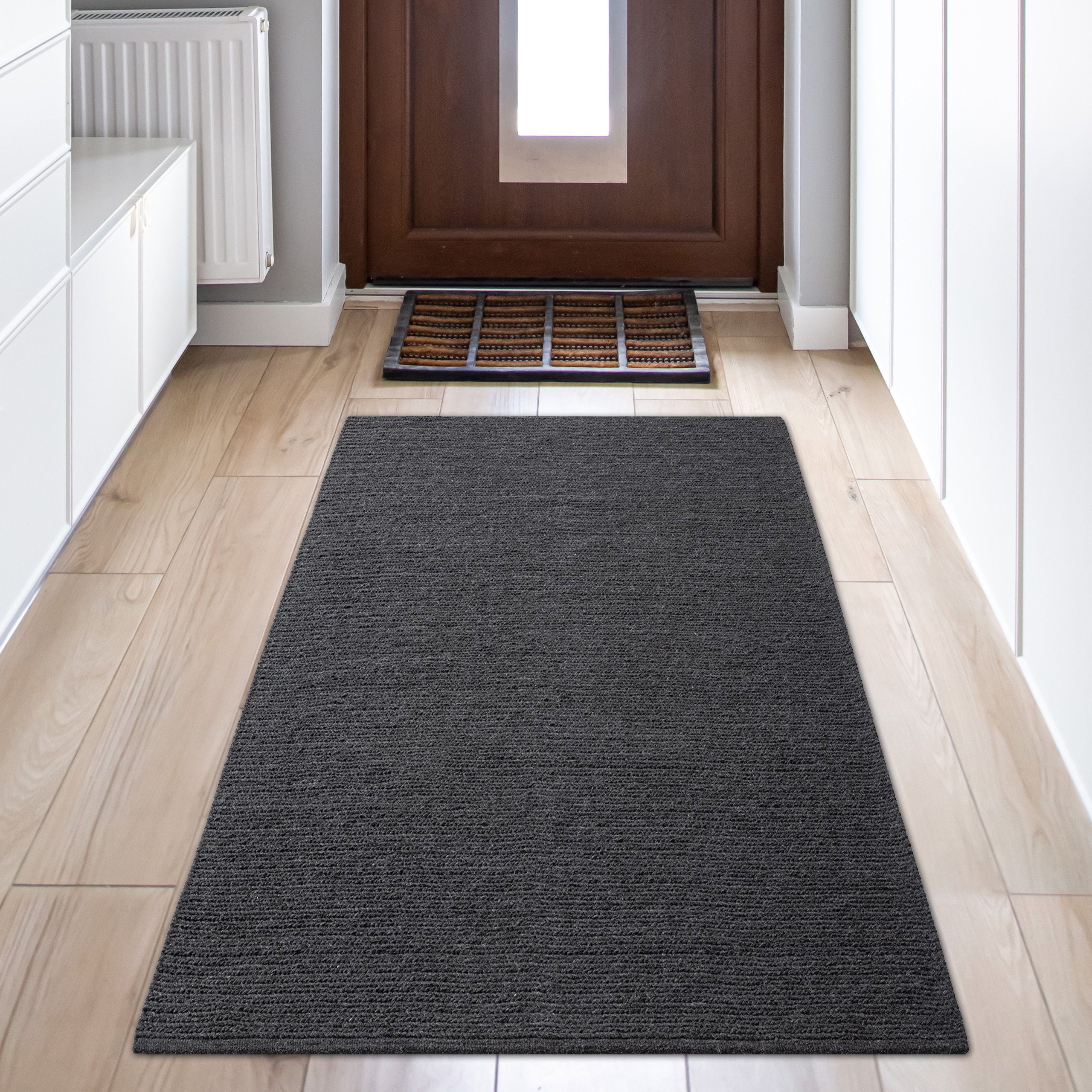 Teppich Elegant handgewobener Wollteppich in anthrazit, Teppich-Traum, rechteckig, Höhe: 10 mm