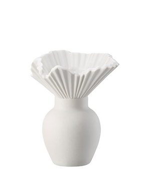 Rosenthal Dekovase Vase Falda aus weißem Porzellan, 10 cm, Kollektion Miniaturvasen