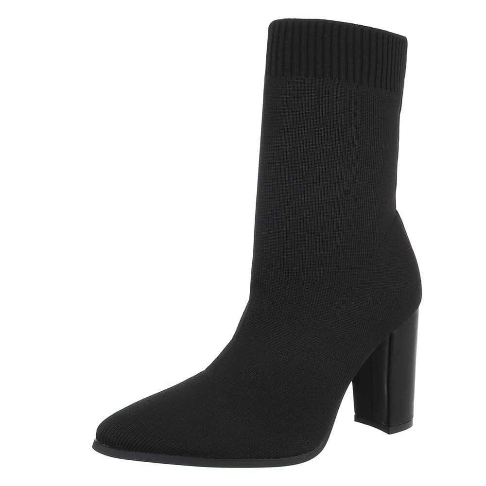 Ital-Design Elegante Strumpfstiefel mit Blockabsatz für Damen High-Heel-Sti günstig online kaufen