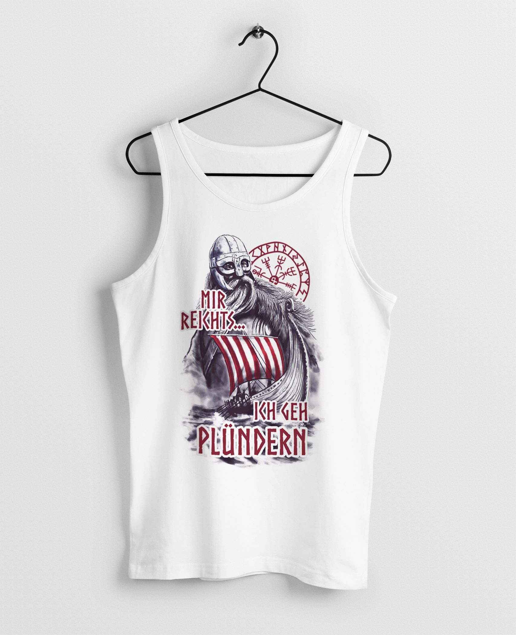 MoonWorks Tanktop Herren Tanktop Mir reichts ich geh plündern Wikinger Spruch lustig mit Print