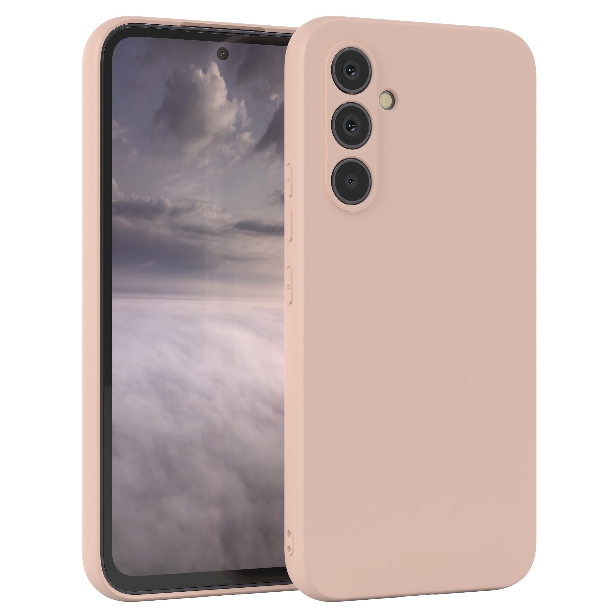 EAZY CASE Handyhülle für Samsung Galaxy A54 Hülle Silikon 6,4 Zoll, Silikon Schutzhülle mit Kameraschutz kratzfest bumper Rosa Altrosa