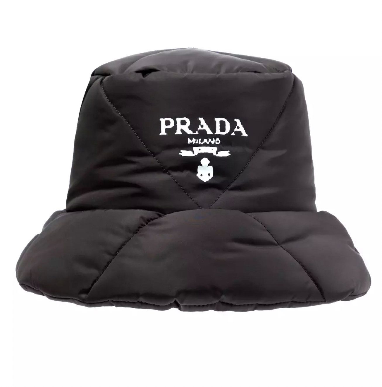 PRADA Fischerhut Wattierter Hut Logo Bucket Fisherman Mit Staub Tasche Unisex-Design – Perfekt für Damen und Herren gleichermaßen
