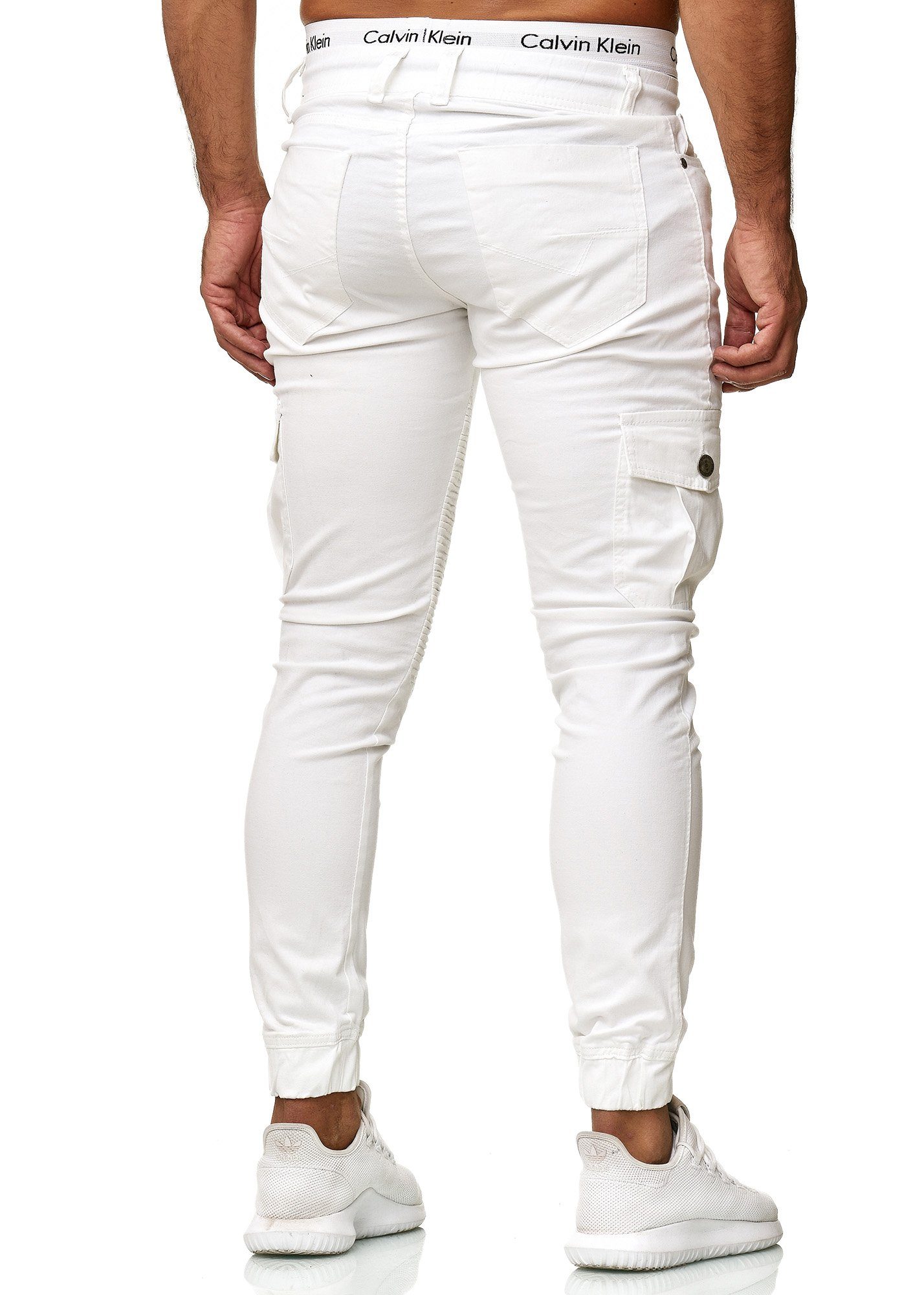 OneRedox Straight-Jeans 3207C (Chino Cargohose 1-tlg) Casual Streetwear, Freizeit Weiß Business