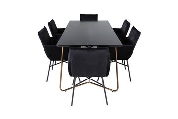 ebuy24 Essgruppe PippiCO Essgruppe Esstisch schwarz und 6 Pippi Ess, (7-tlg)