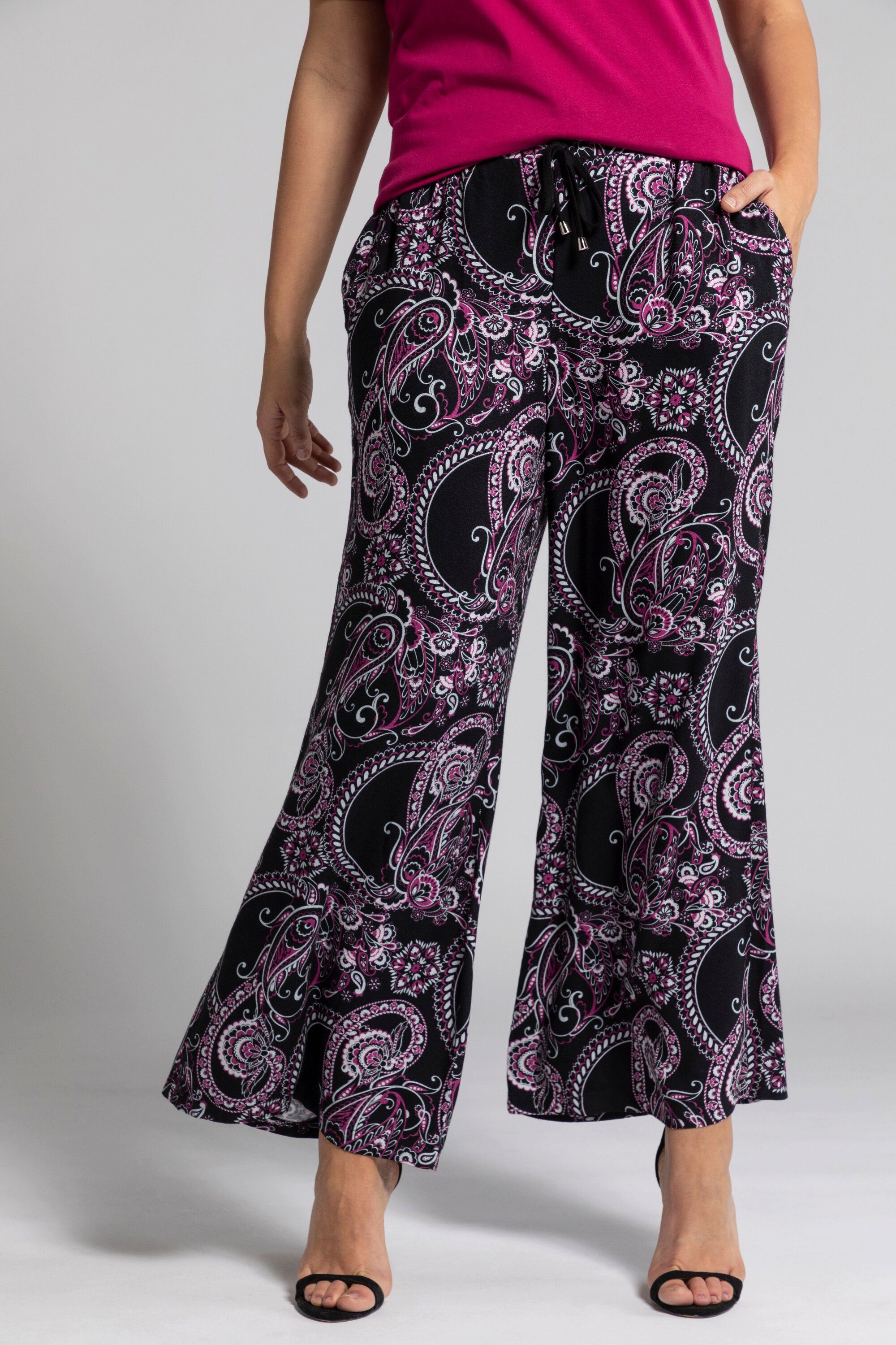 Ulla Popken Marlenehose Hosen, Nero, 32W x 32L Donna
