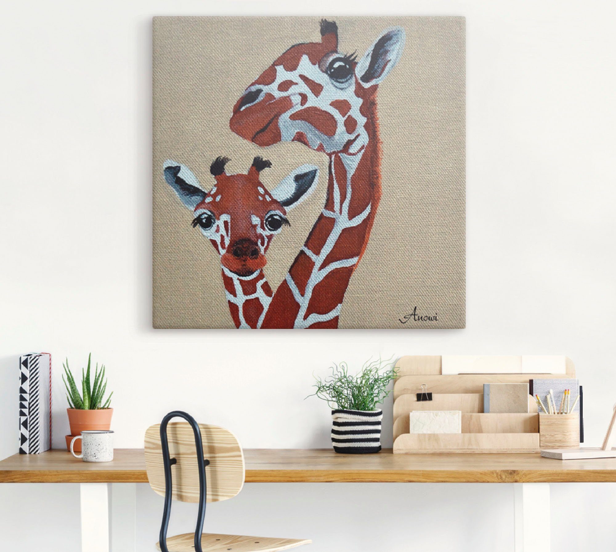 oder in Leinwandbild, Artland Giraffen, Wildtiere als (1 versch. Poster Größen Wandaufkleber St), Wandbild