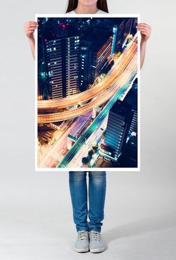 Sinus Art Poster Urbane Fotografie  Verkehrskreuz bei Nacht in Tokio Japan 60x90cm Poster
