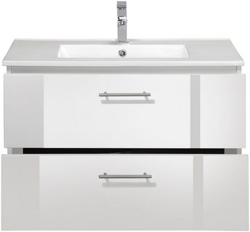 HELD MÖBEL Waschtisch Trento Badezimmerschrank mit Becken Bestseller, Badmöbel in Breite 80 cm, Waschplatz mit 2 Schubladen, Badschrank