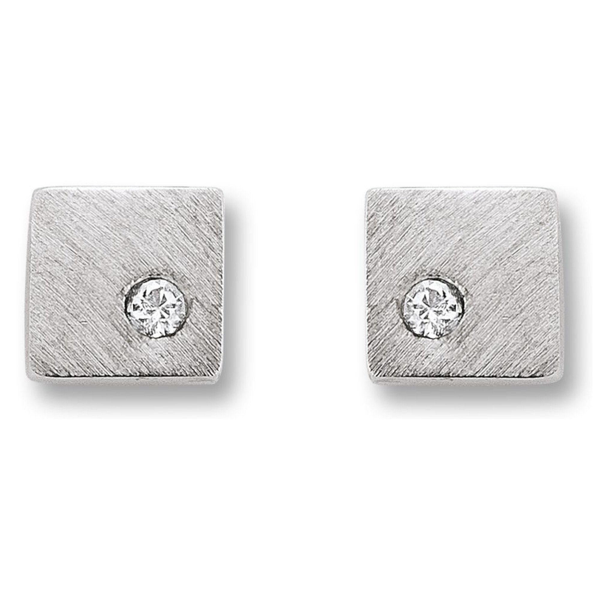 Paar Ohrhänger Zirkonia Viereck Ohrringe Ohrstecker aus 925 Silber