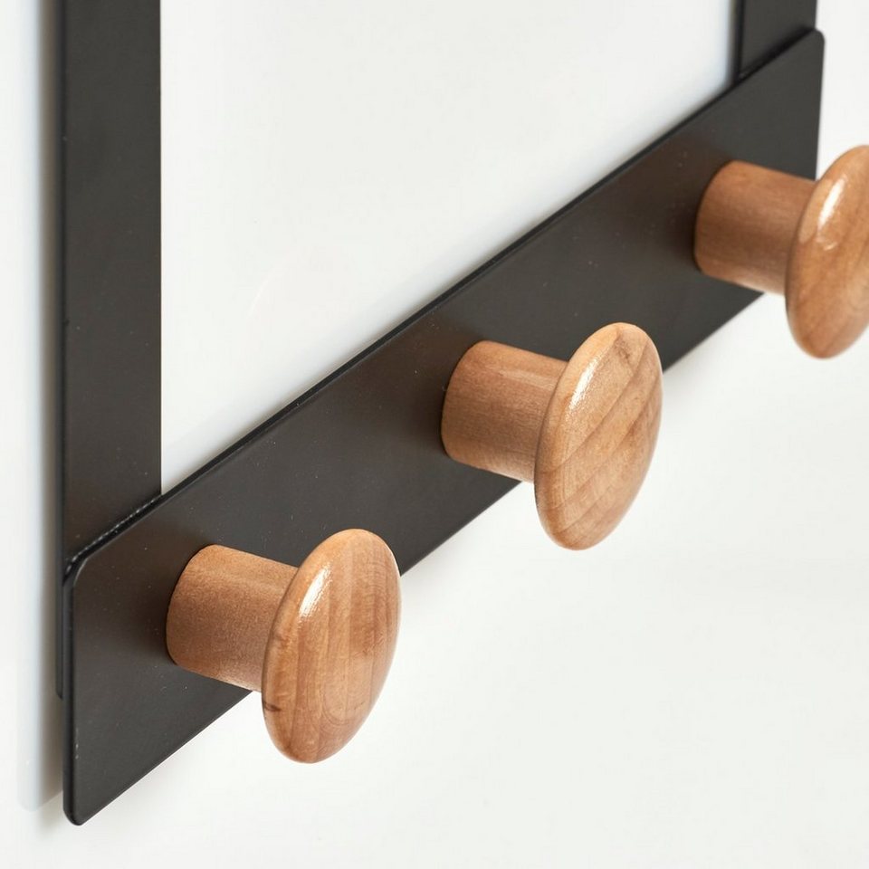 Zeller Present Türgarderobe Türhängeleiste Metall/Holz, (Stück, 1-St),  schwarze Türhängeleiste zum platzsparenden Anbringen von Kleidung
