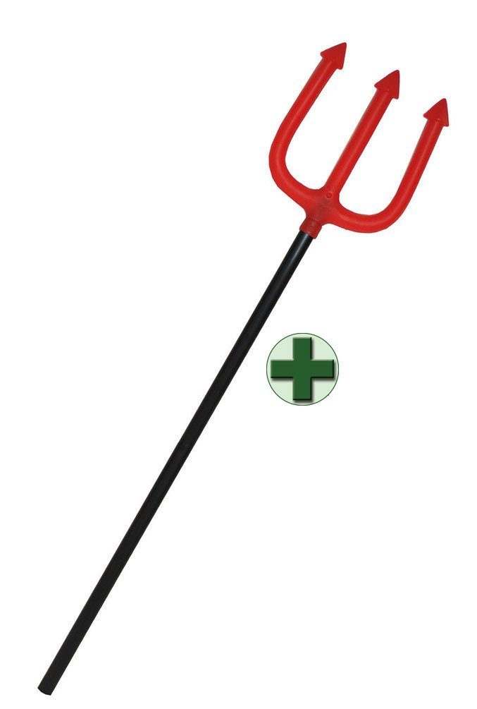 Karneval-Klamotten Teufel-Kostüm Damen Umhang mit Kapuze schwarz rot u Teufelsgabel, Teufelin Teufelscape Damenkostüm mit Teufelsdreizack Halloween