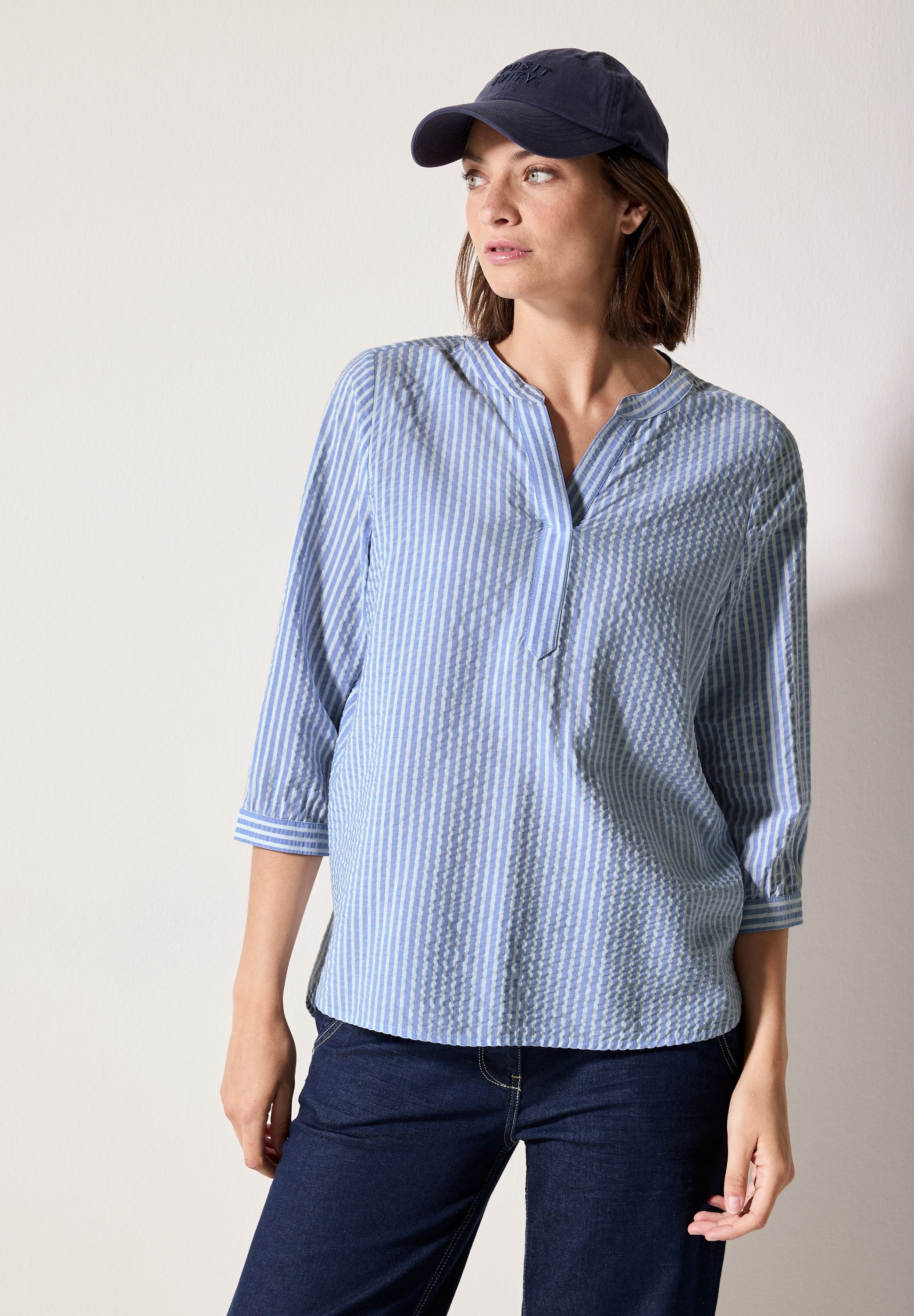 CECIL Klassische Bluse mit Streifen Muster günstig online kaufen