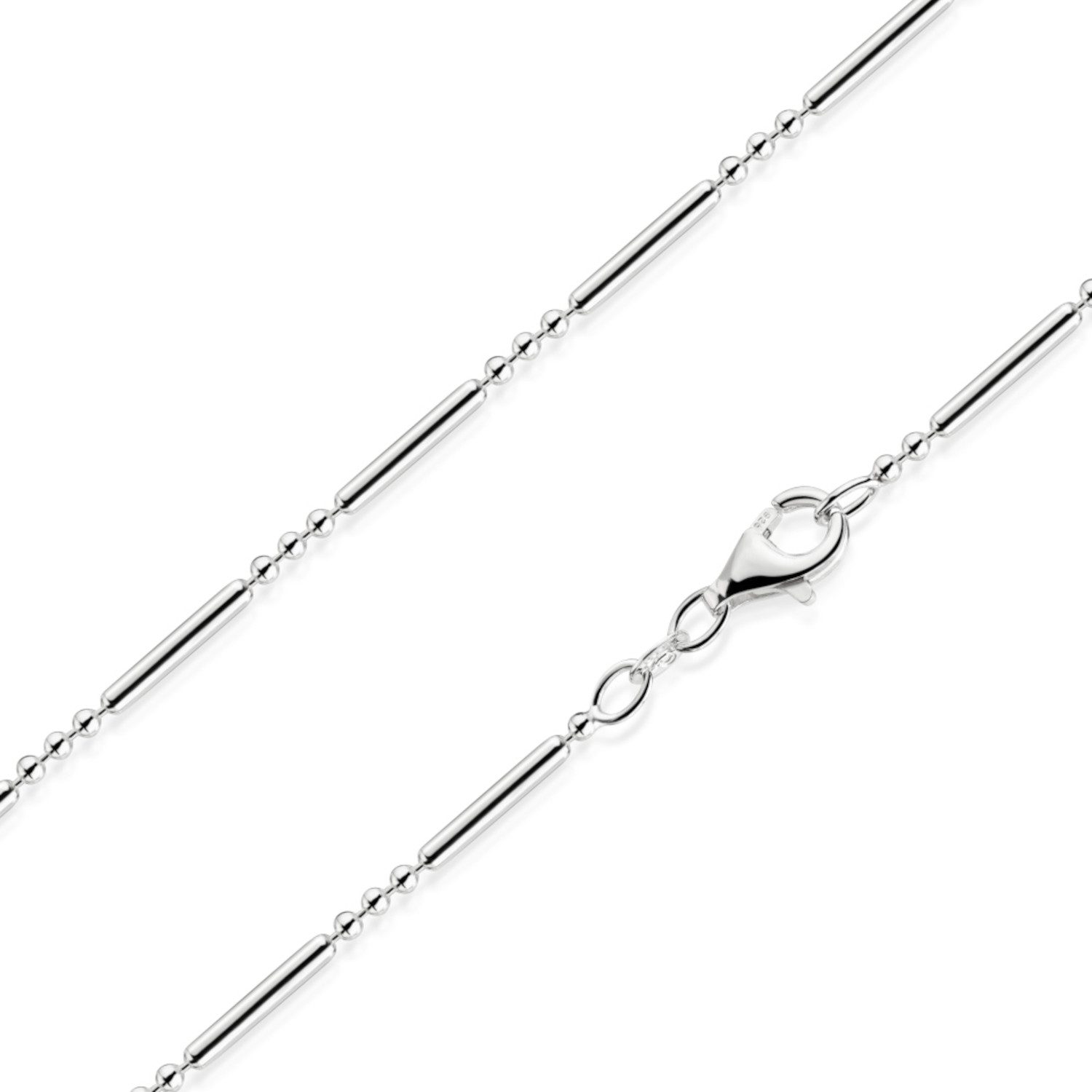 Materia Silberkette Damen Silber Kugelkette 1,5mm 40-70cm K38, 925 Sterling Silber
