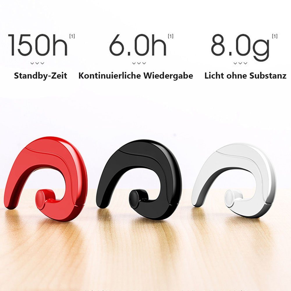 V5.0 Bluetooth Ohrhörer Bluetooth-Kopfhörer Headset Bluetooth GelldG Rot