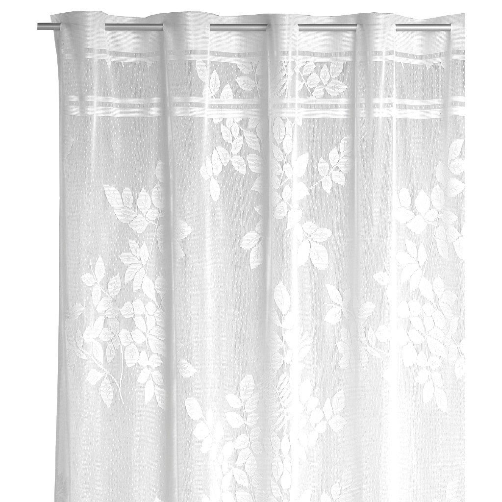 Arsvita Gardine Dekoschal Jaquard (1 St), Stangendurchzug, transparent, mit Stangendurchzug, transparent, pflegeleichte Fertiggardine – Bild 3 von 4