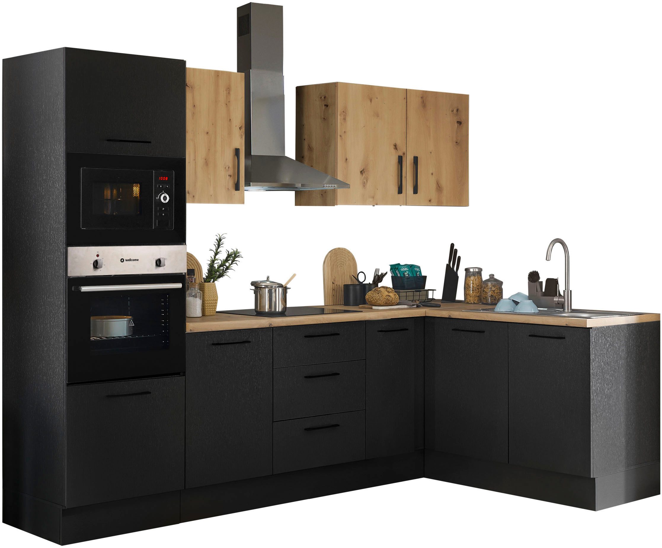 BASIC by Balculina Winkelküche Turin, Stellbreite 270x175 cm, wahlweise mit E-Geräten