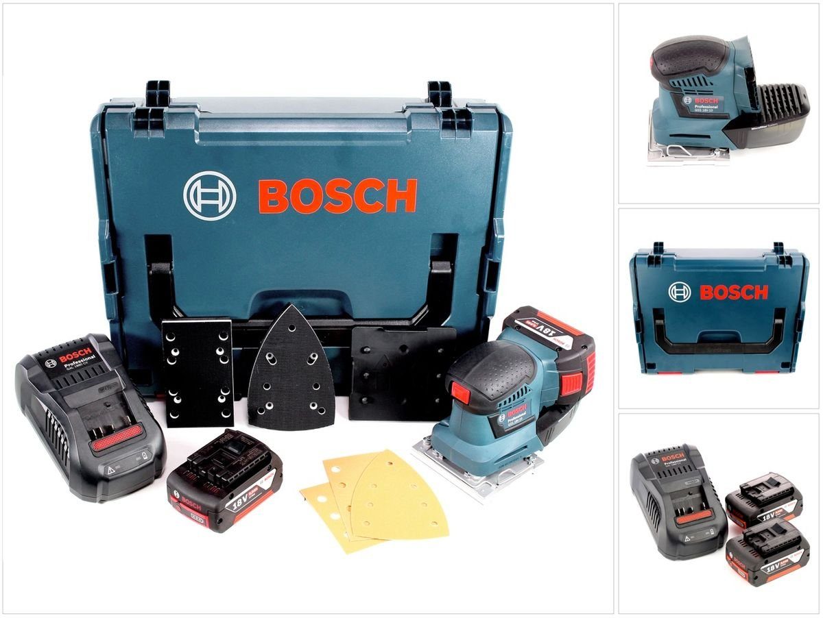 Bosch Professional Exzenterschleifer »Bosch GSS 18V-10 Akku Schwingschleifer  18V + 2x Akku 6,0Ah + Ladegerät + L-Boxx«