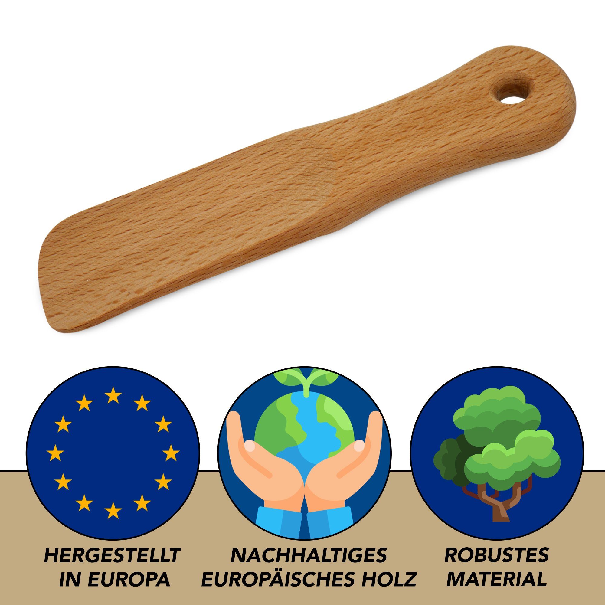 SOHFA Schuhlöffel Schuhlöffel Lang 63cm Buchenholz Extra Stabil (1 Stück, 1-tlg., für Kinder, Jugendliche und Erwachsene), Schuhanzieher Holz für Senioren – Bild 4 von 5