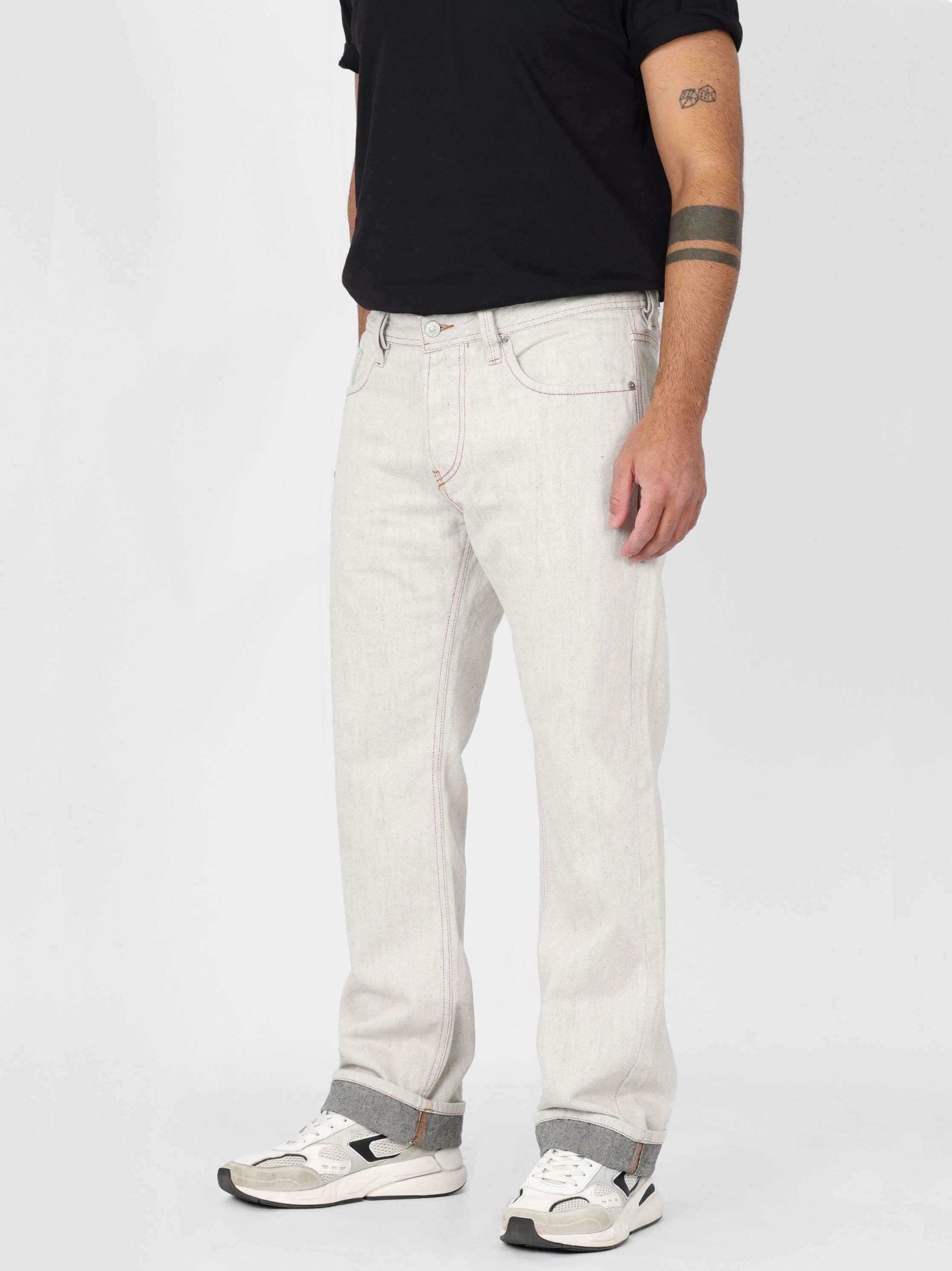 Diesel Straight-Jeans Regular Fit, Extra-Lang - MARKEE - Länge:32 ohne Stretch, Cremeweiß