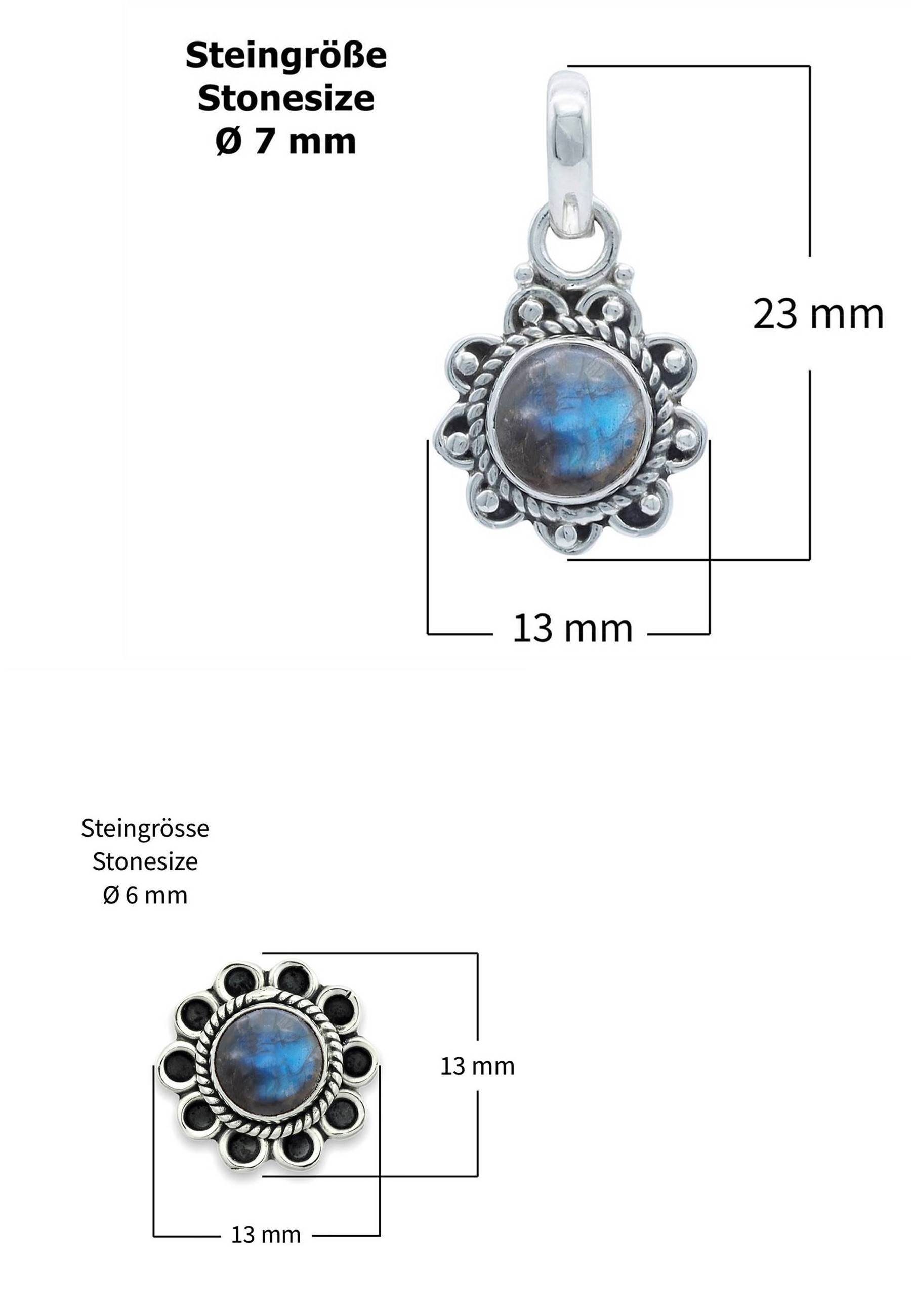 925 aus Schmuckset mit 925er (Schmuckset Silber mantraroma Labradorit Silber)