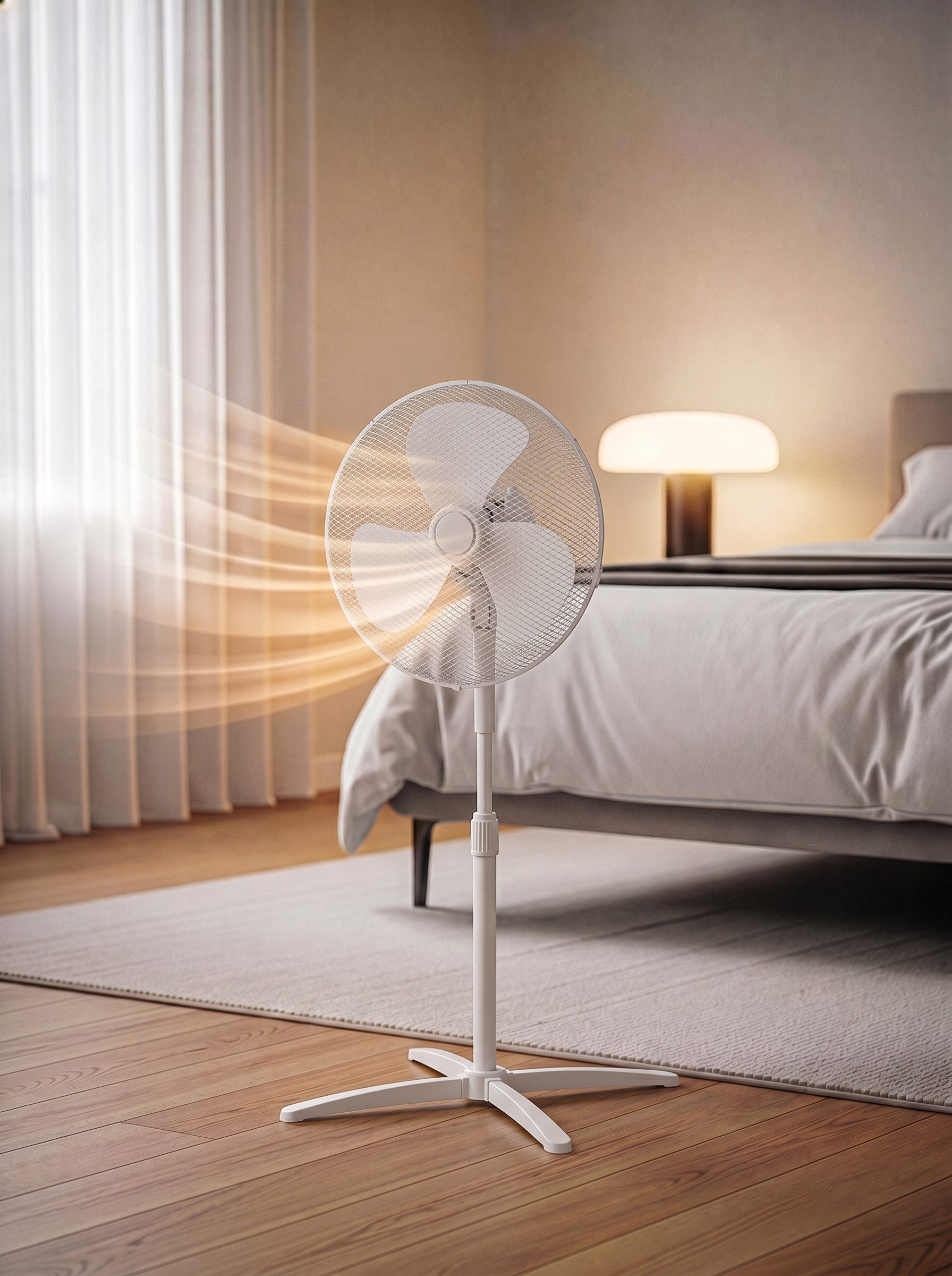 KUMTEL Standventilator, 40 cm Durchmesser, 80° Oszillation, ventilator mit kühlung kalt, Höhenverstellbar
