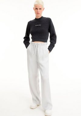 Calvin Klein Jeans Strickpullover WASHED MONOLOGO SWEATER mit Logostickerei vorne auf der Brust