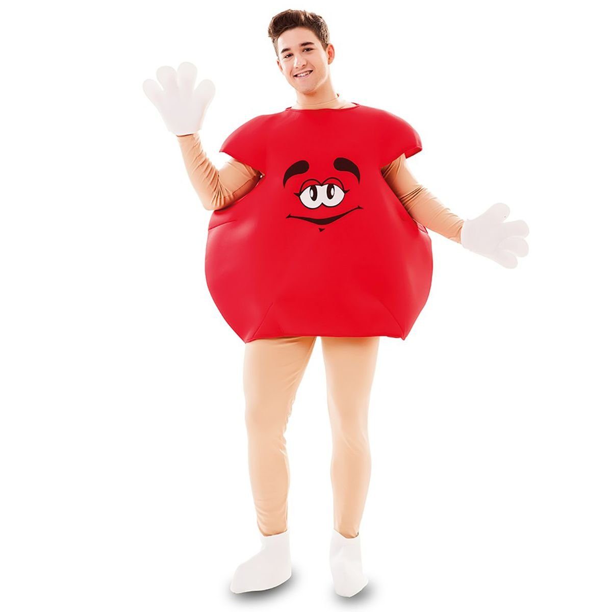 Fyasa Kostüm Rote Schokolinse Sweet Candy für Erwachsene