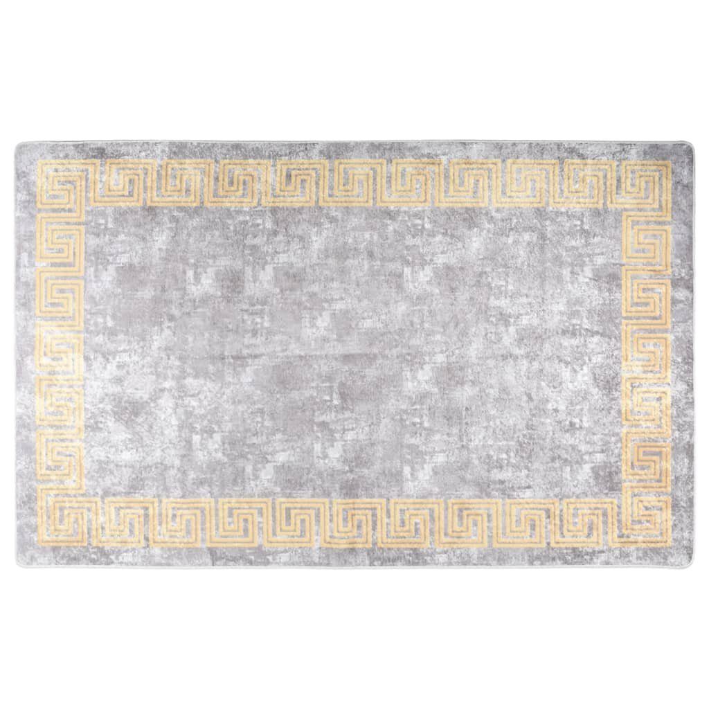 Teppich Teppich Waschbar 80x150 cm Grau Rutschfest, vidaXL, Rechteckig