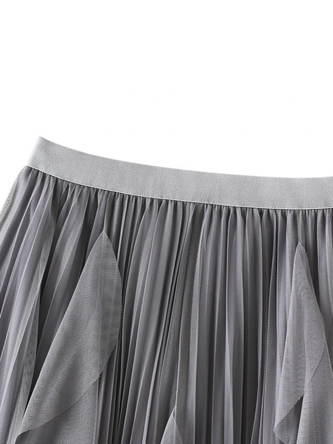 DEBAIJIA Meshrock Damen Röcke Lang Hoch Elastische Taille Elegant Vintage A Linie Mesh