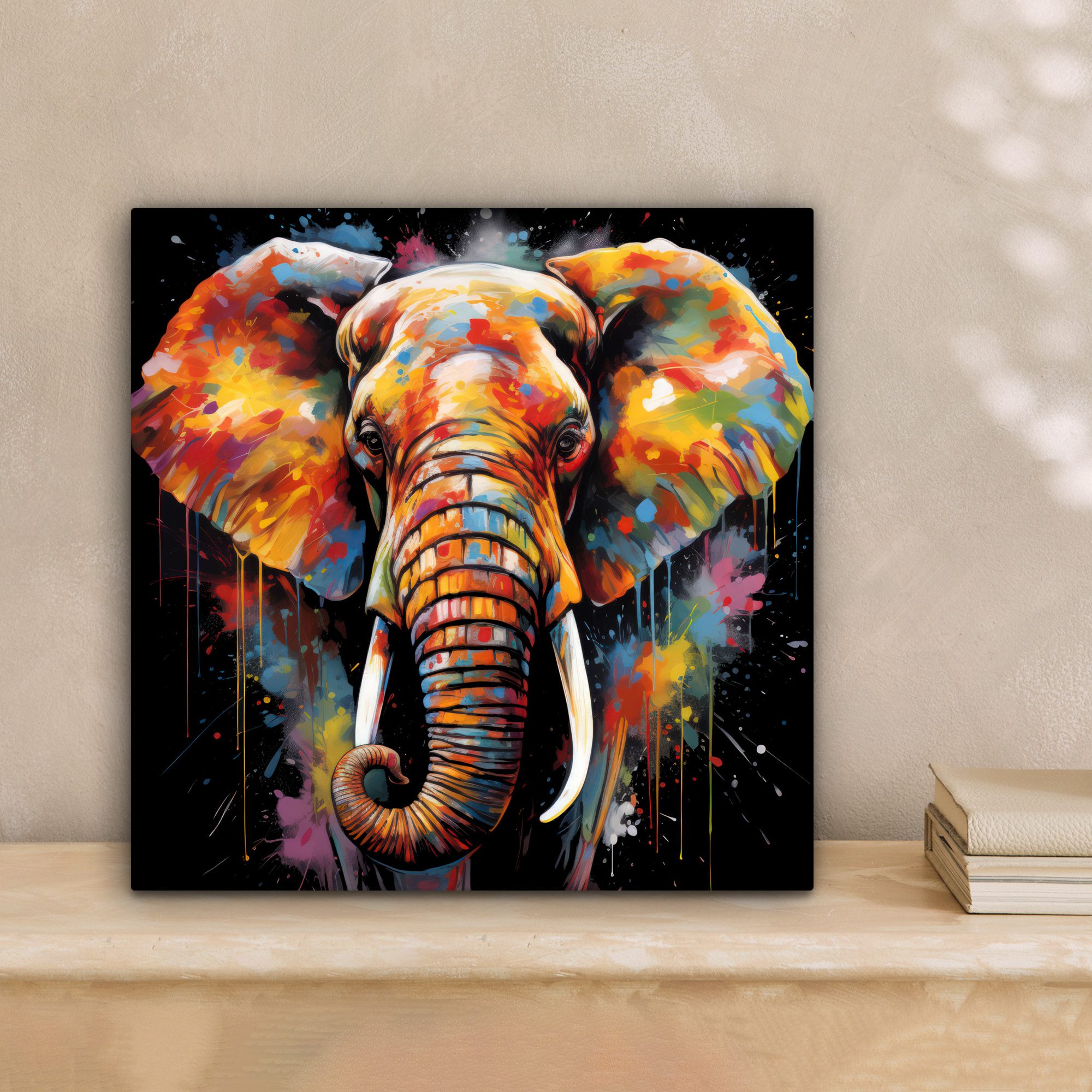 OneMillionCanvasses® Leinwandbild Elefant - Graffiti - günstig online kaufen