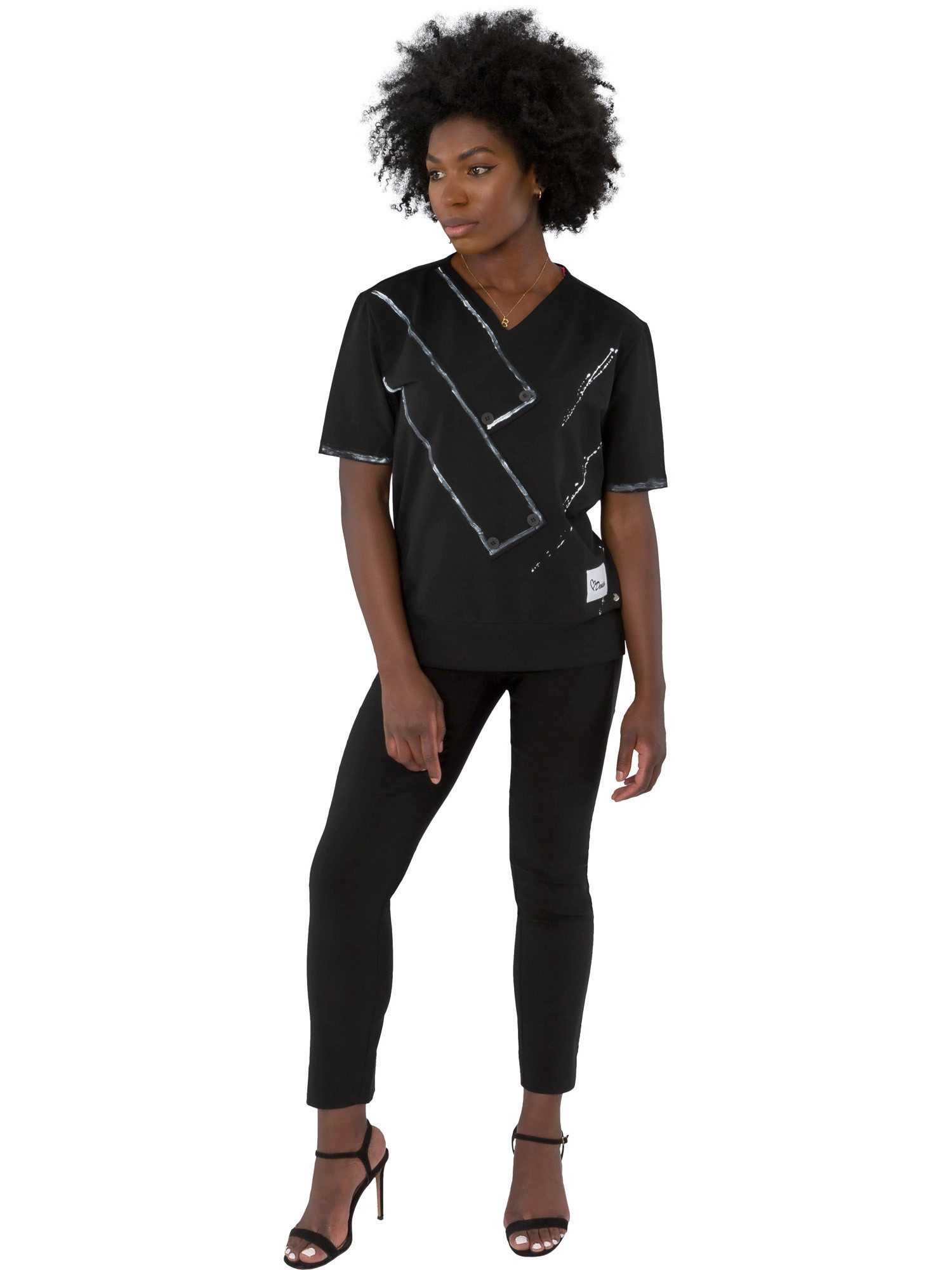 Gio Milano Sweatshirt G30-1103 mit Zierknöpfen – Bild 2 von 2