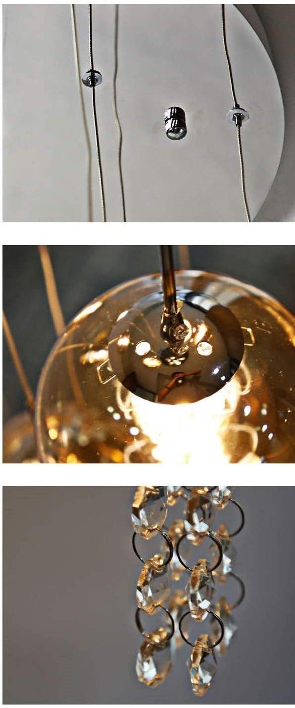 ZMH Pendelleuchte LED Höhenverstellbar Kronleuchter Glas Wohnzimmerlampe, L günstig online kaufen