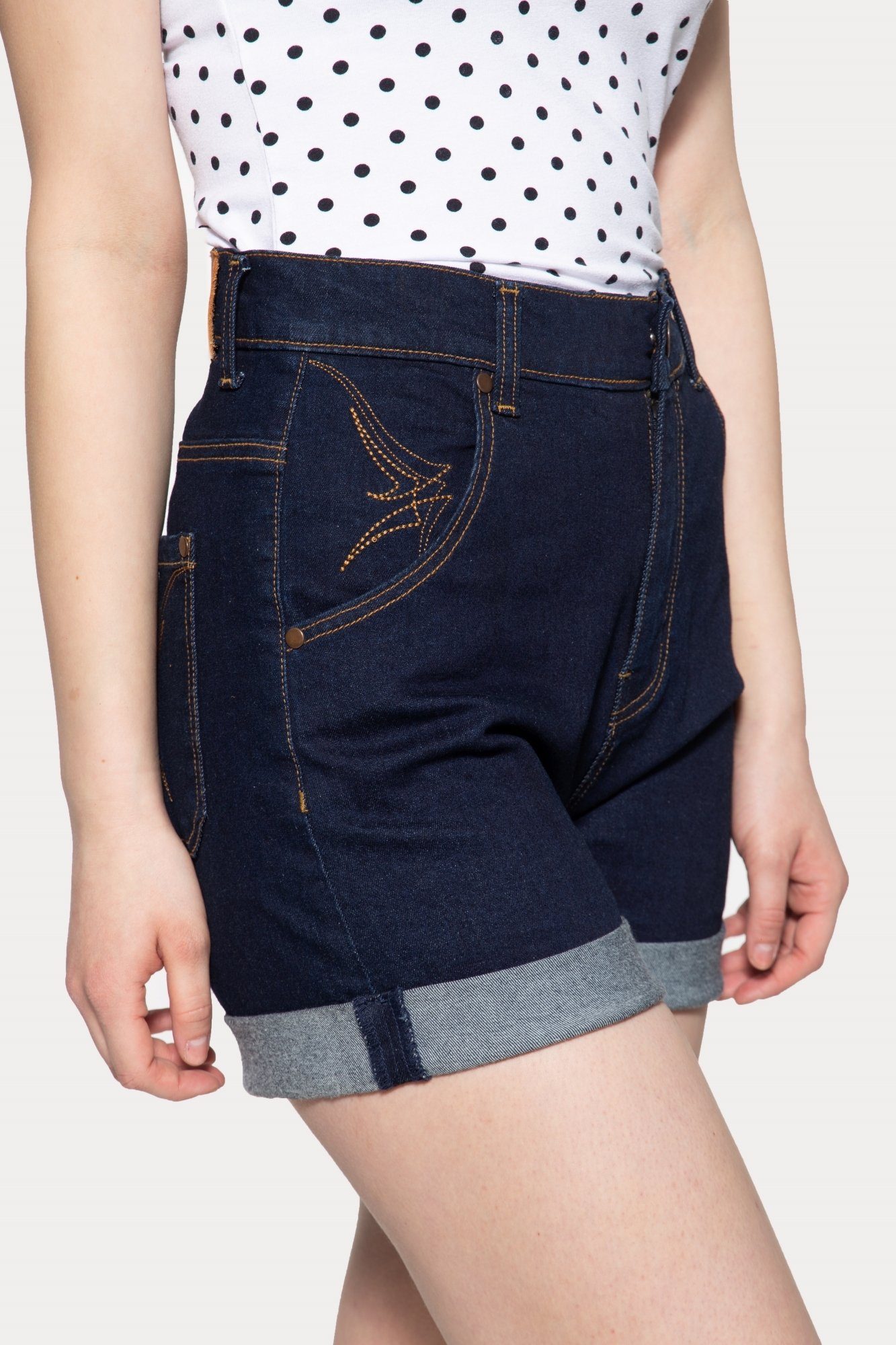 QueenKerosin Jeansshorts High Waist