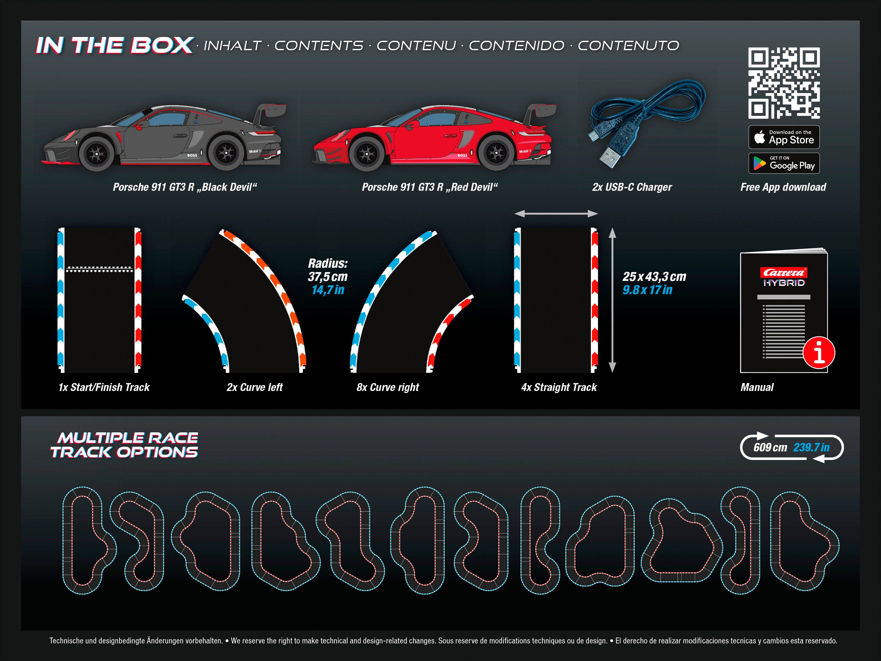Carrera® Autorennbahn Carrera Hybrid, Devil Drivers (Streckenlänge 6,09 m), mit APP Steuerung