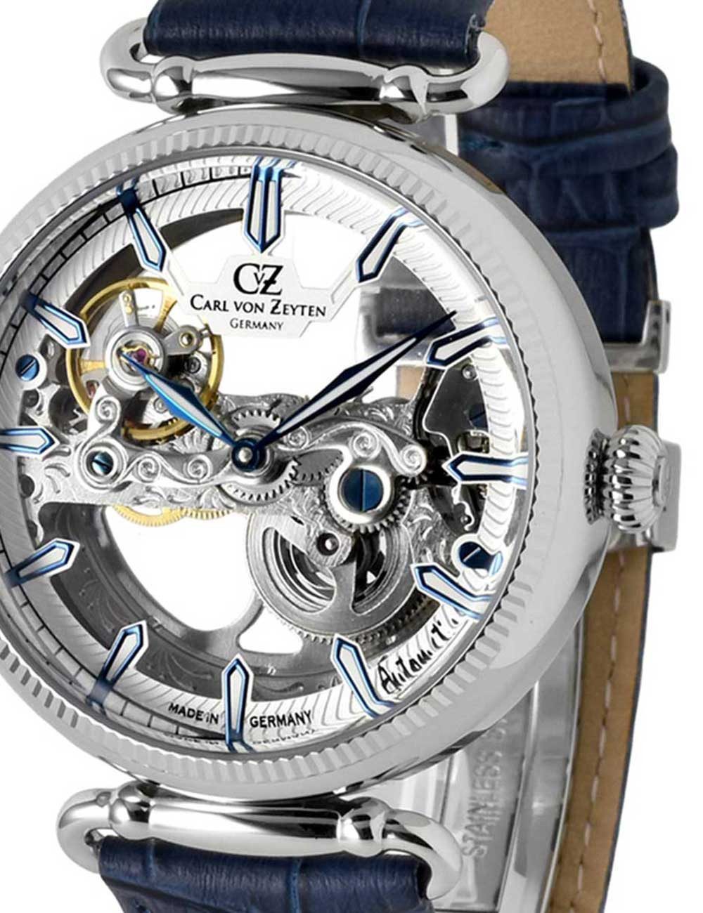 Carl von Zeyten Automatikuhr Carl von Zeyten CVZ0031WHS Elzach Automatik Herrenuhr 42mm 5ATM Carl von Zeyten CVZ0031WHS Elzach Automatik Herrenuhr 42mm 5ATM