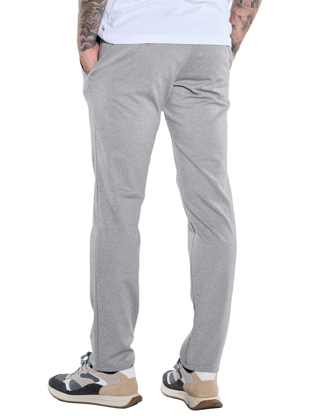 emilio adani Stoffhose Herren Hose mit Tunnelzug, Silbergrau günstig online kaufen