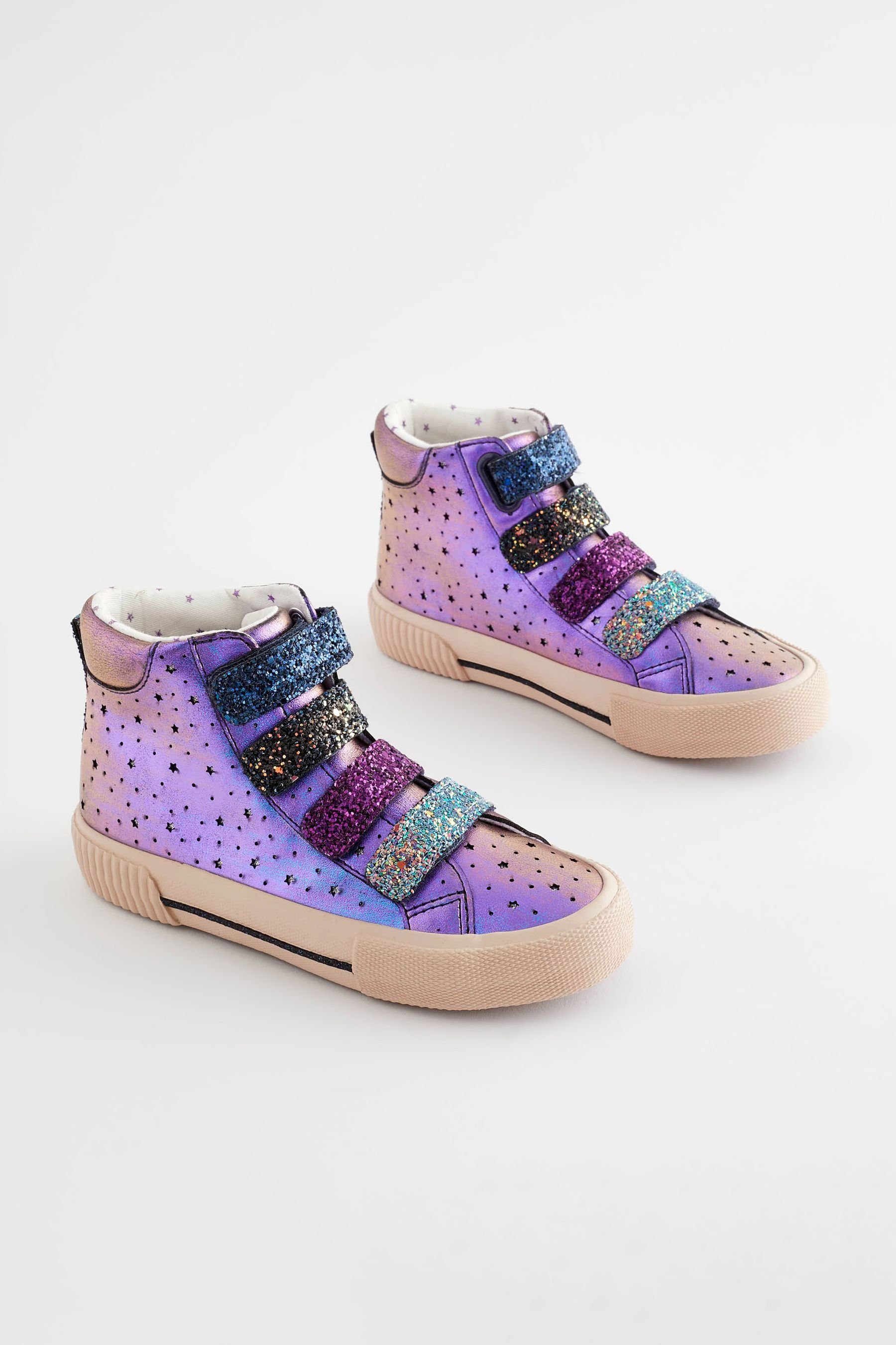 Next Hoher Sneaker in Glitzeroptik Klettverschluss (1-tlg) Sneaker mit