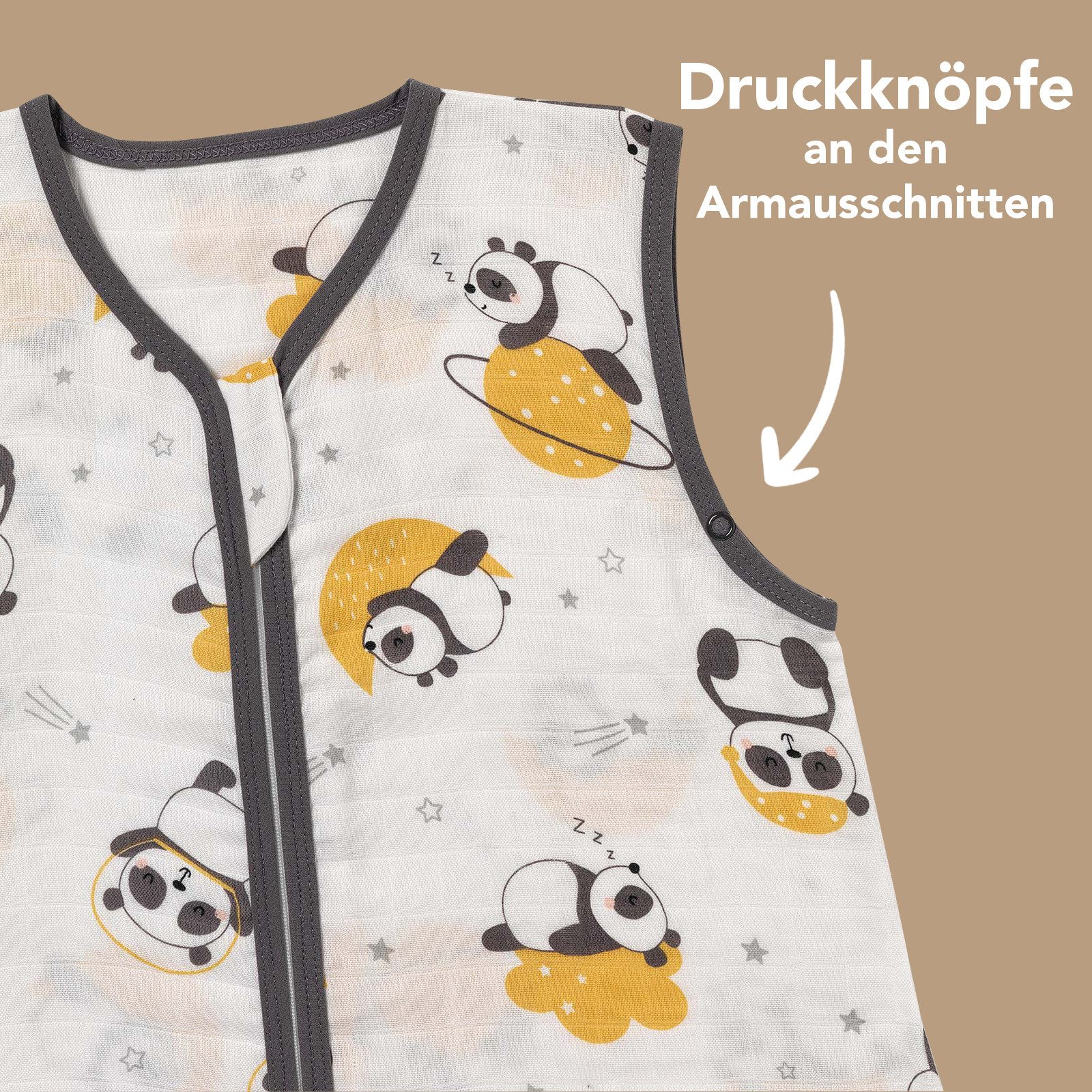 Schlummersack Kinderschlafsack Musselin Schlafsack mit Füßen, 0.5 Tog – Bild 2 von 5