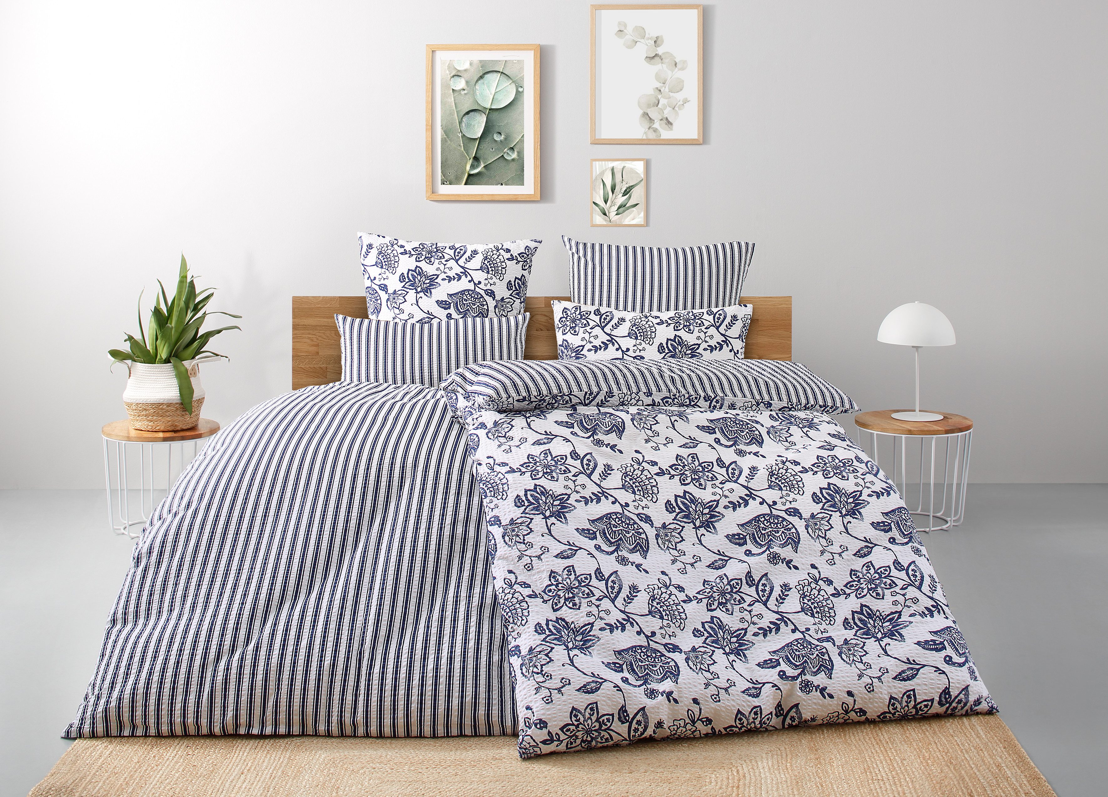 OTTO home Bettwäsche Nordby, Soft-Seersucker, 2 teilig, Bettwäsche aus Baumwolle, skandinavisches Design, ab Größe 135x200 cm