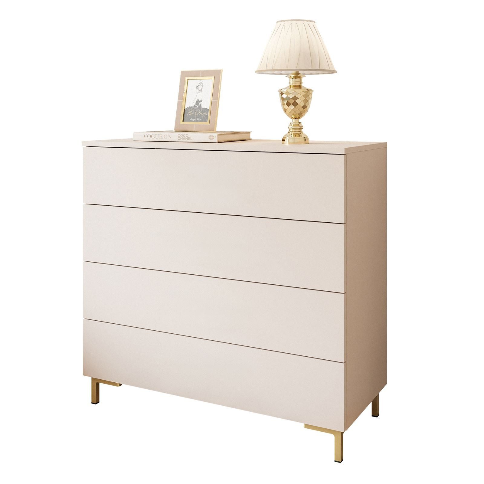 Lookway Kommode LINA KASCHMIR 4S mit LED Beleuchtung, 95x40x86 cm