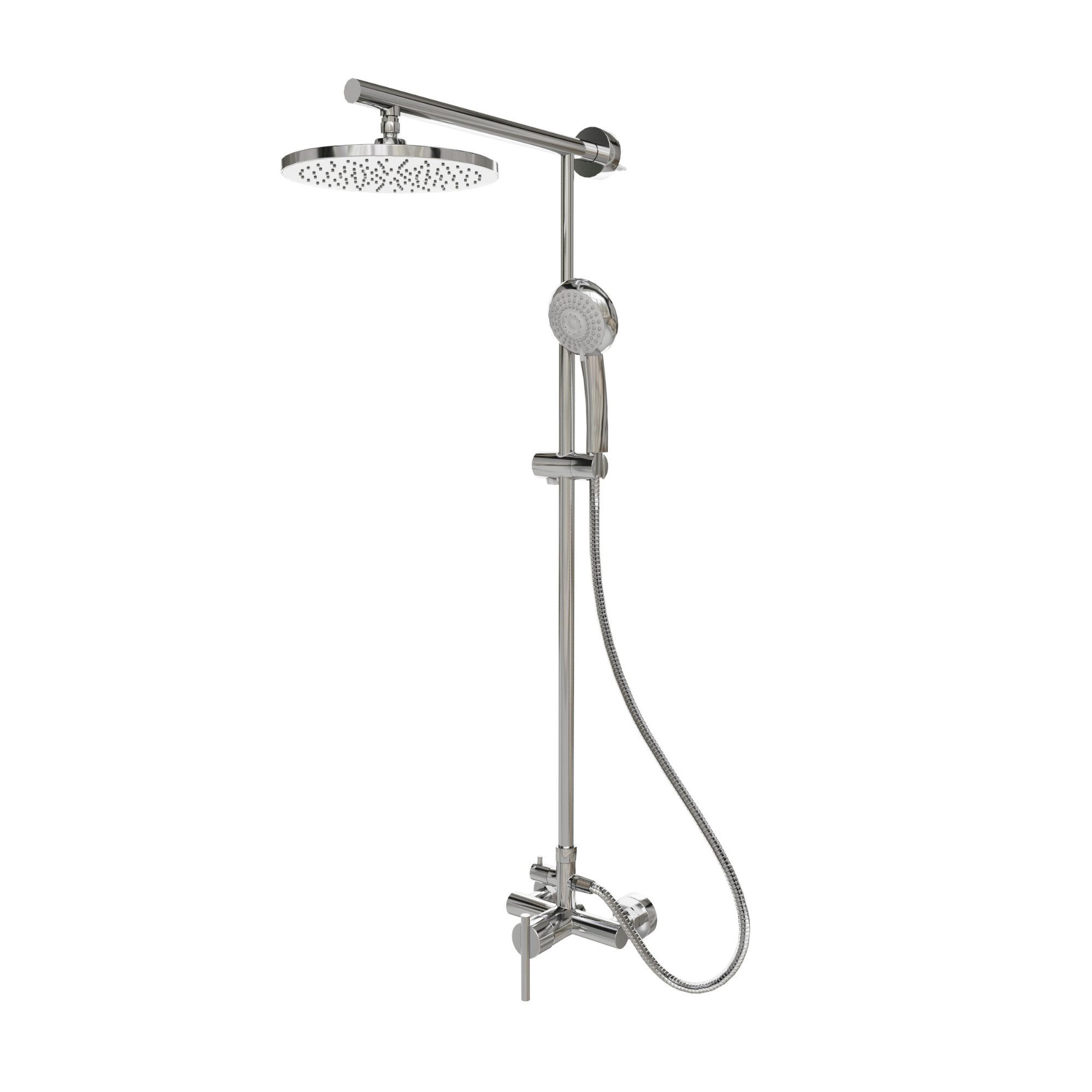 Schulte Duschsystem mit Einhebelmischer, Höhe 155.4 cm, verchromt, höhenverstellbar, wassersparend, Restposten