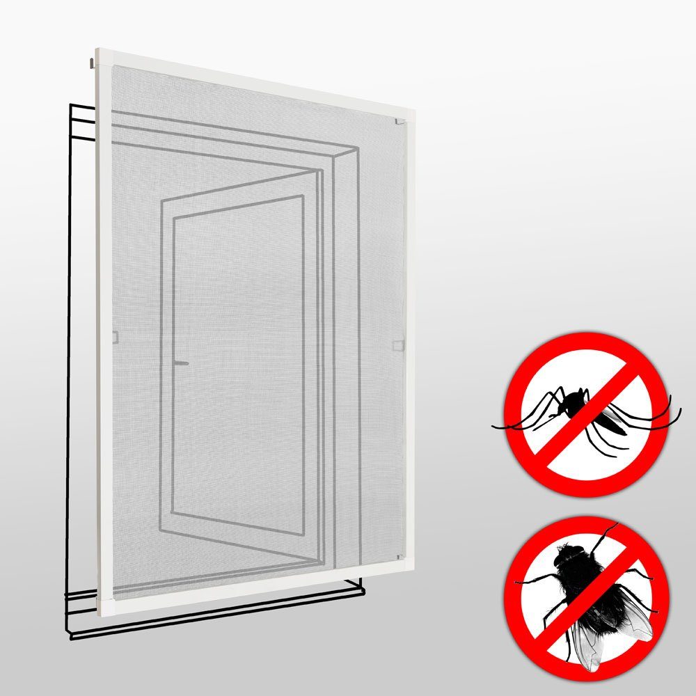 tectake Insektenschutz-Fensterrahmen weiß Fliegengitter für Fensterrahmen