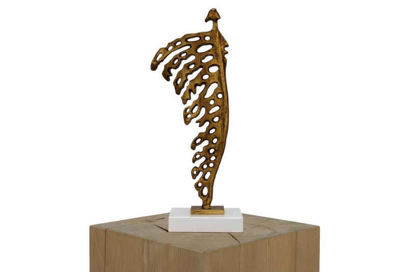 KUNSTLOFT Dekofigur Militant Feather 39x13x9 cm, handgefertigte Figur aus Kunststein