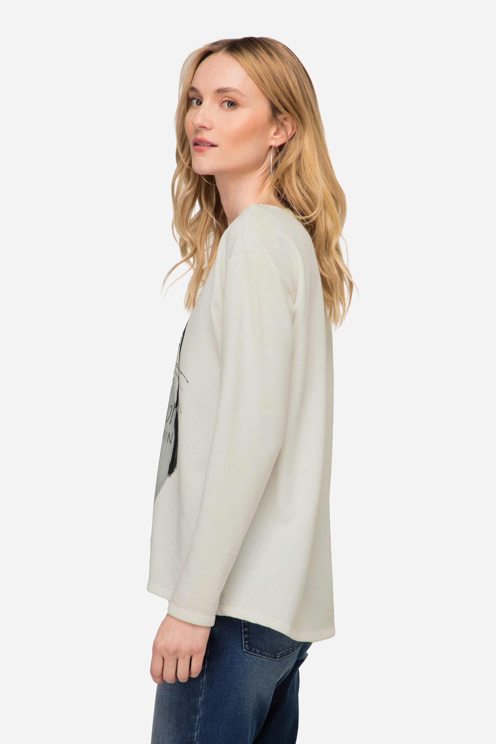 Laurasøn Sweatshirt Sweatshirt oversized Robben Print Rundhals Langarm