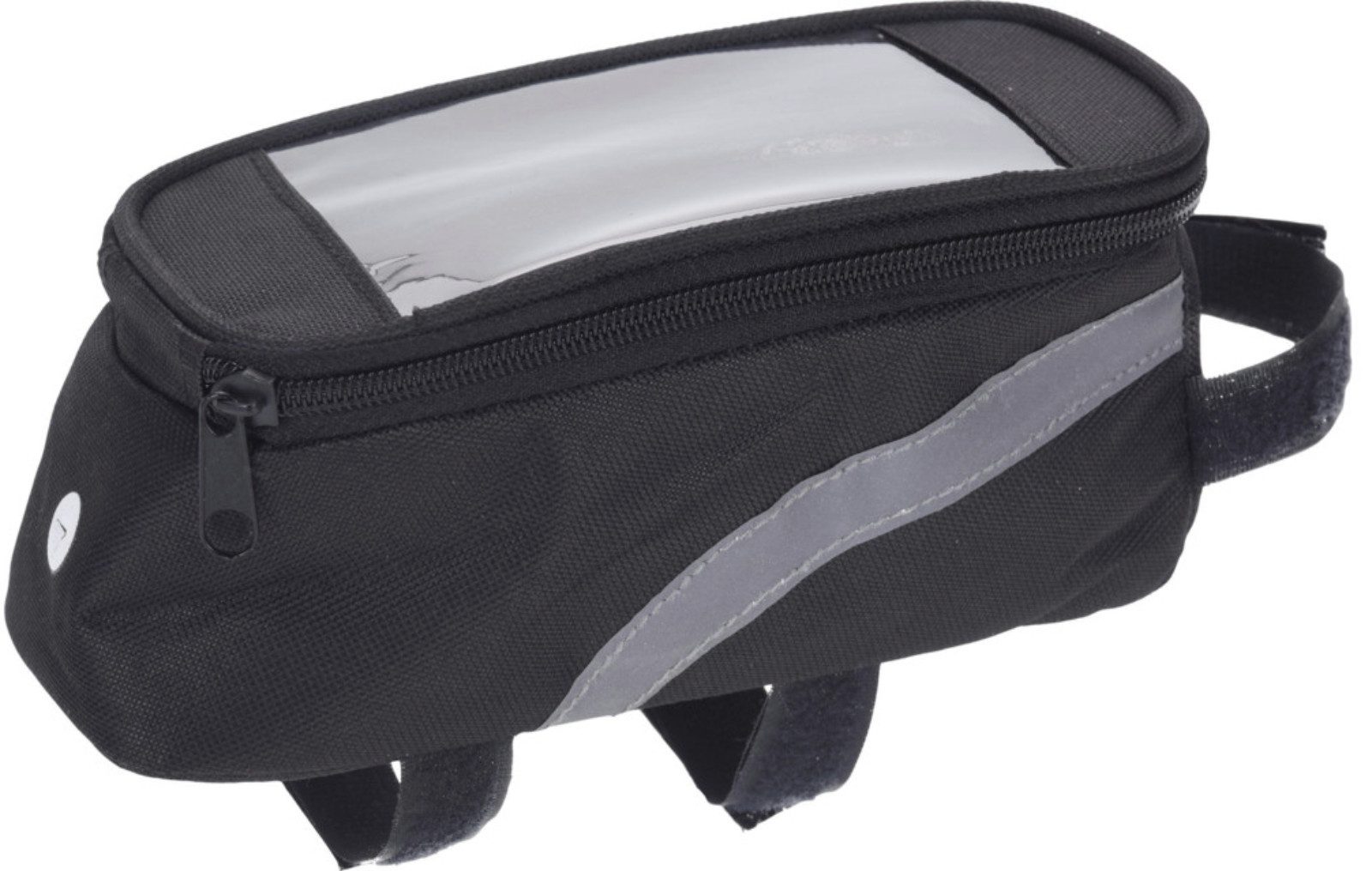 Koopman Rahmentasche Fahrradtasche Bike Bag Klett Reißverschluss Schwarz 1 L (Stück, 1-tlg., Packung), Fahrradtasche, 1L, Smartphonetasche, Tasche, Handytasche