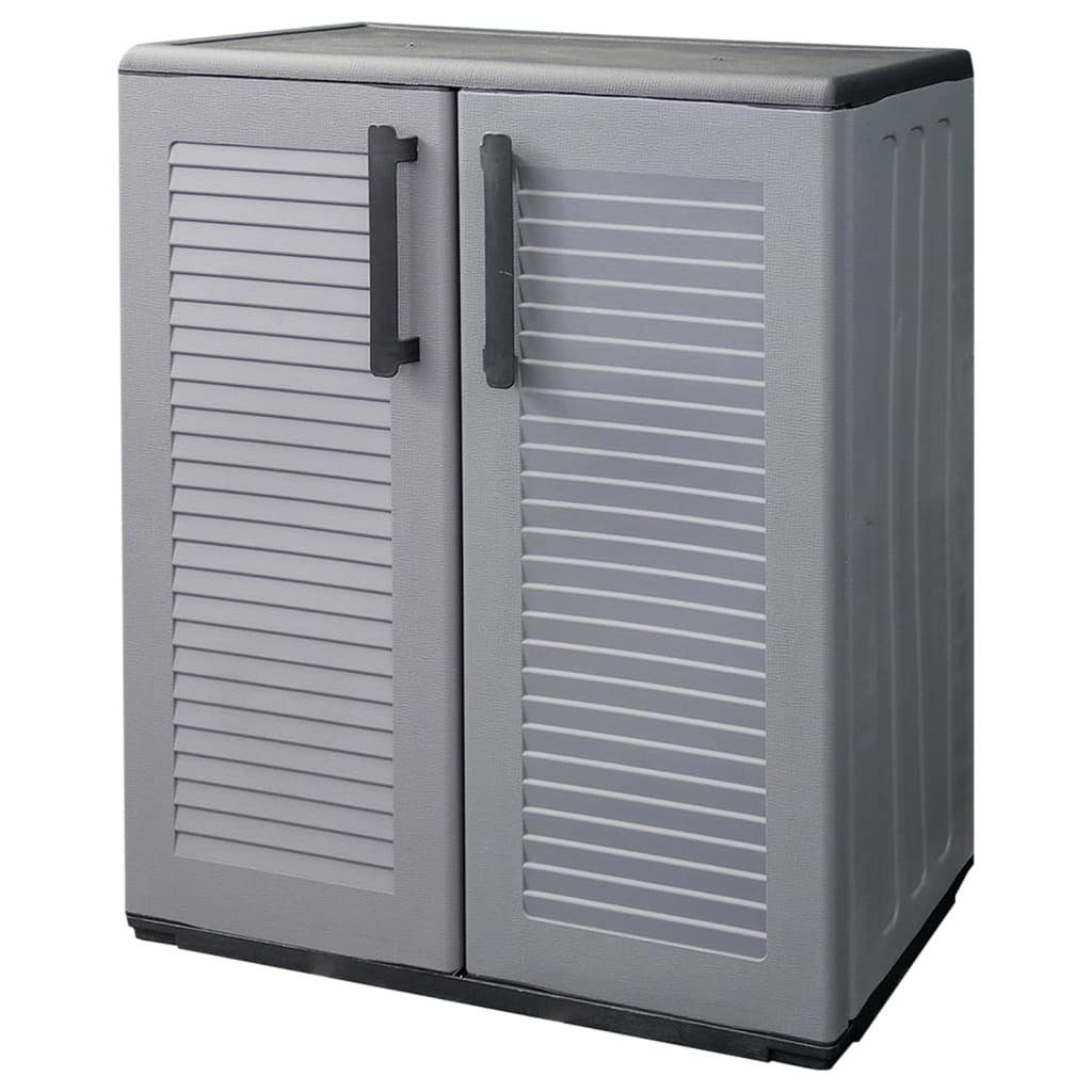 vidaXL Schranksystem Garten-Aufbewahrungsschrank Grau Schwarz 68x37x84 cm PP (1-St)