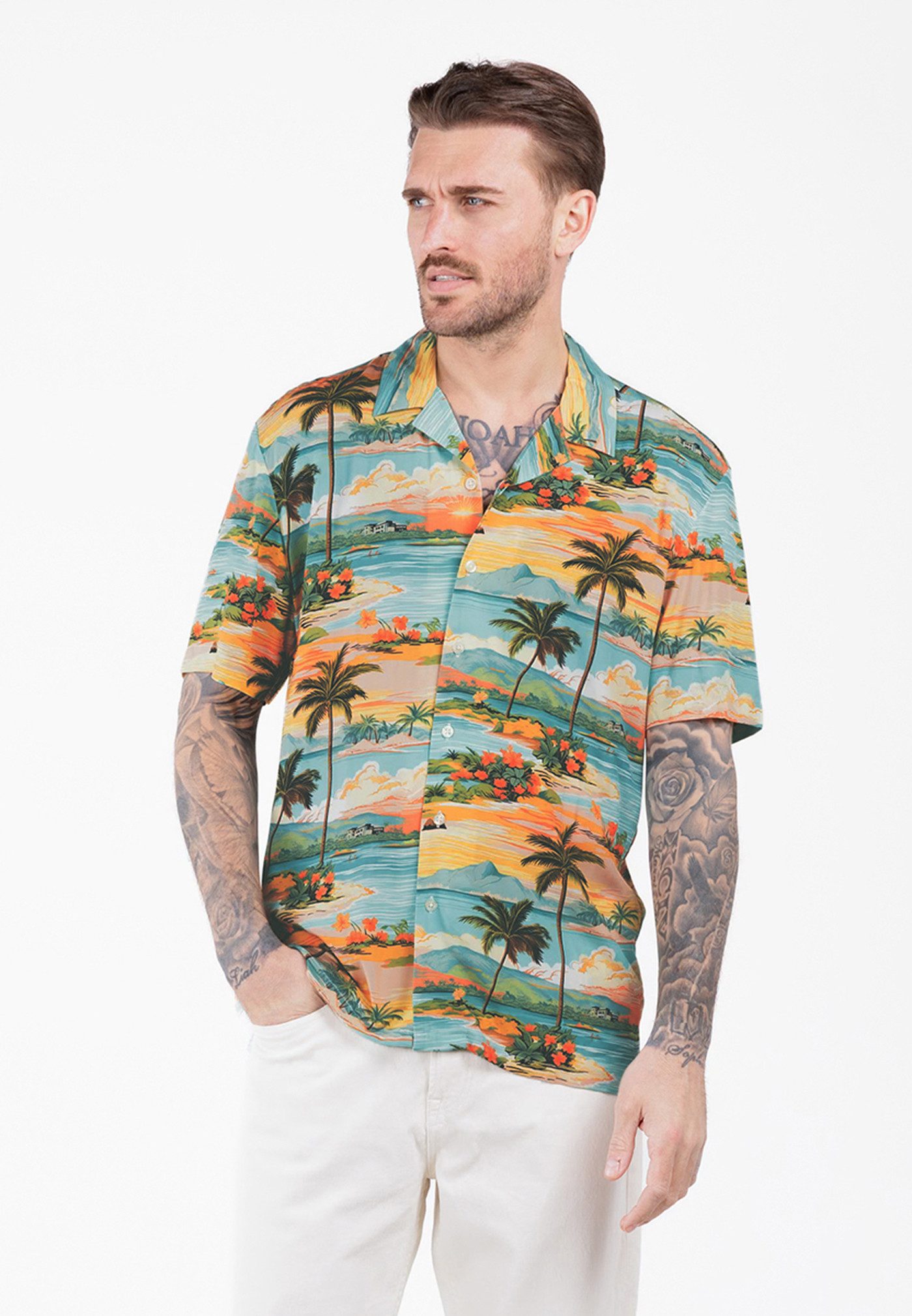 Key Largo Kurzarmhemd MSH KLCABANA 1/2 patterned (1-tlg)